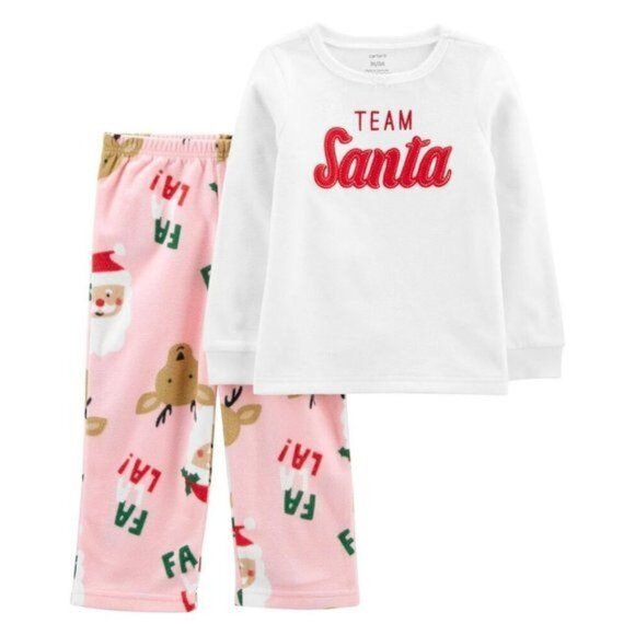 Baby 2-Piece Santa Cotton & Fleece PJs, Size 2T, NWT - Picture 1 of 3